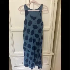 Angela Mara | Dresses | Angela Mara Blue Dot Midi Dress W Soft Lining |  Poshmark